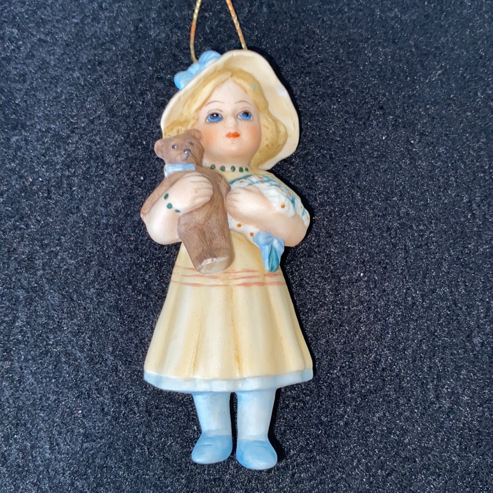 Jan Hagara Meg Limited Edition 1987 #1741 Girl With Teddy Vintage 🎄🎅🏼🤶🏼